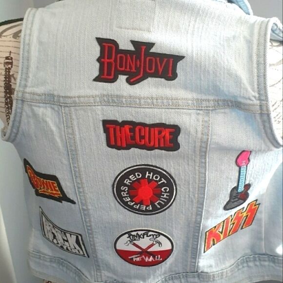 Custom Old Navy Denim Rock and Roll Vest - Picture 1 of 7